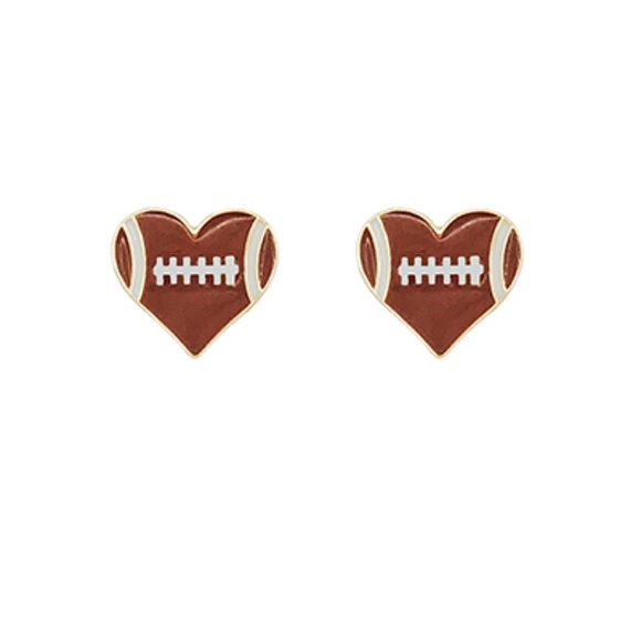 Heart Football Earring - Picture 1 of 1